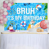 Lofaris Monstera Swimming Pool Bruh Its My Birthday Backdrop